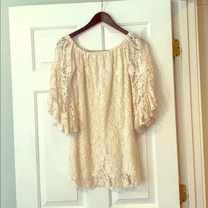 Lace off the shoulder blouse